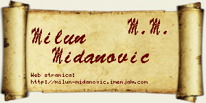 Milun Midanović vizit kartica